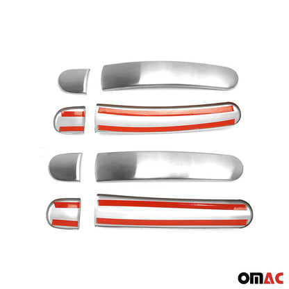 OMAC For VW Tiguan 2009-2016 Brushed Chrome Side Door Handle Cover S.Steel 8 Pcs 7514041T