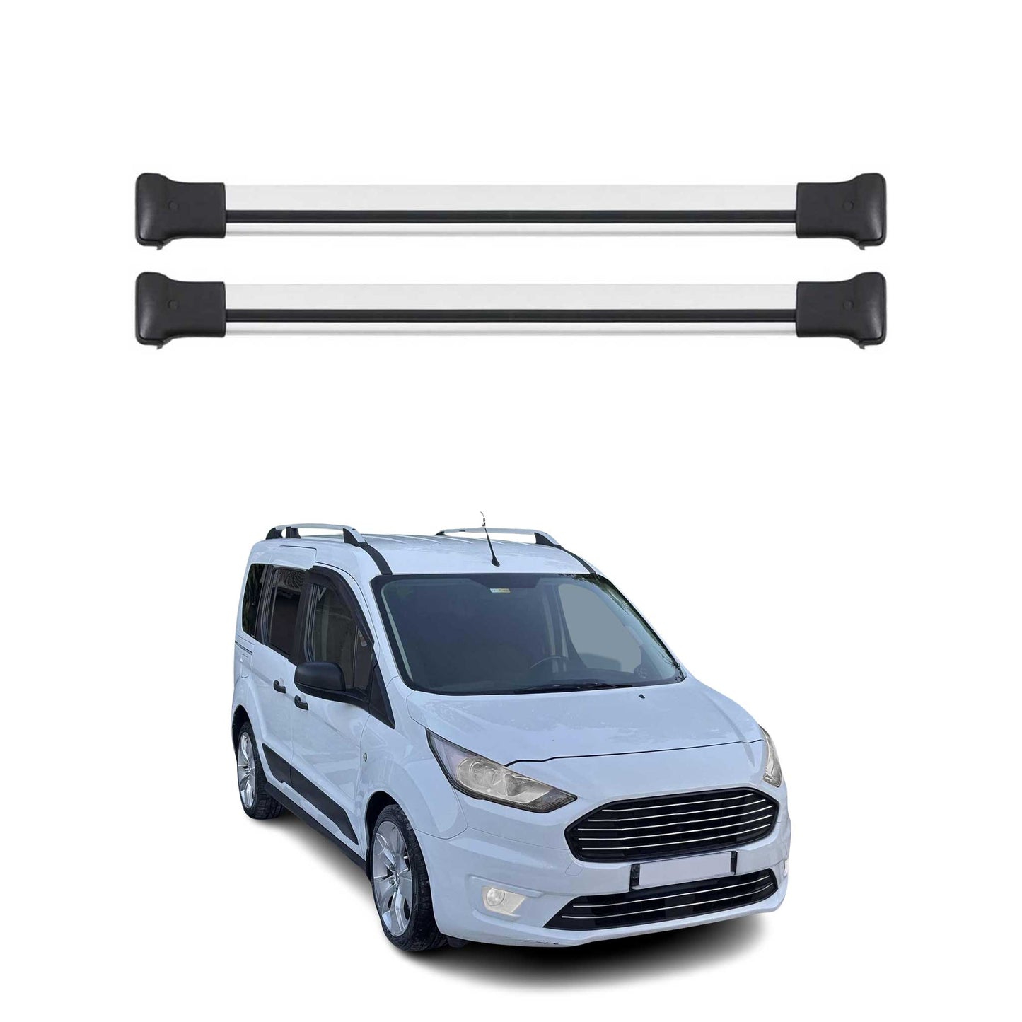 2014-2019 Ford Transit Connect Roof Rack Cross Bars Silver