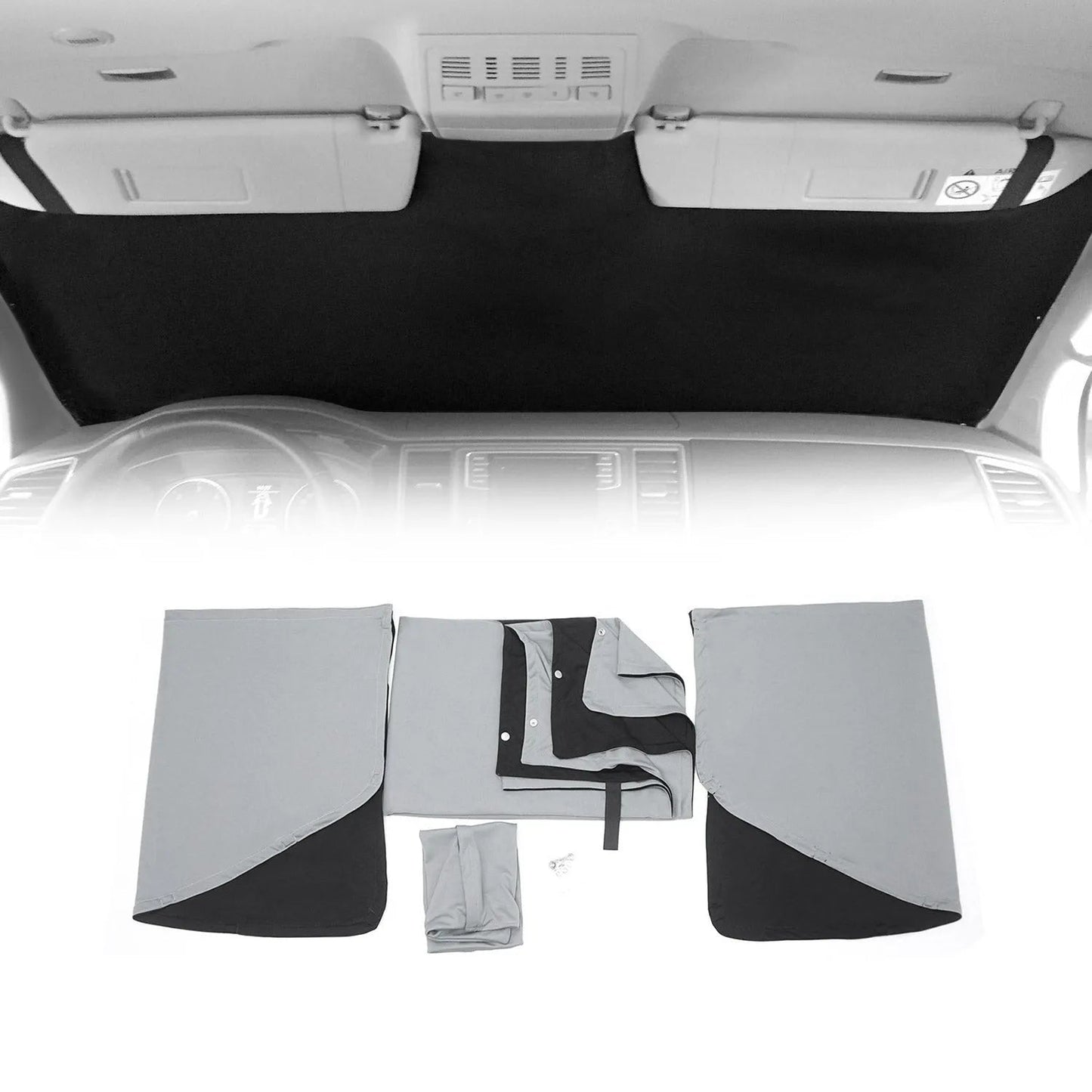 2014-2021 Ford Transit Connect Magnetic Curtains UV Protection Grey Black