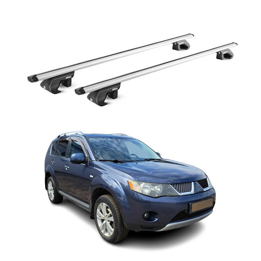 2007-2013 Mitsubishi Outlander Roof Rack Cross Bars Silver