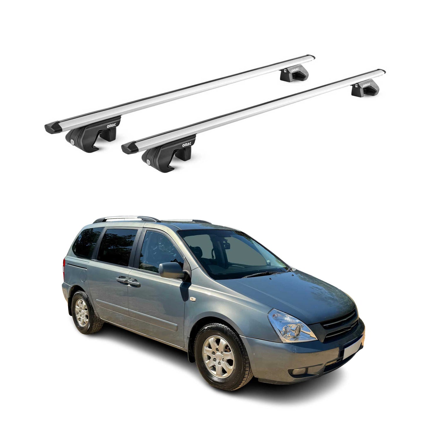 2006-2014 Kia Sedona Roof Rack Cross Bars Silver