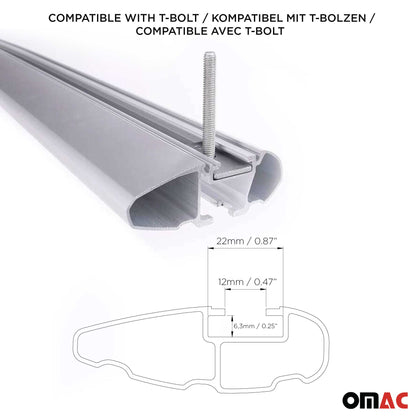 2024-2025 Lexus TX Roof Rack Cross Bars Luggage Carrier Alu Gray 2Pcs