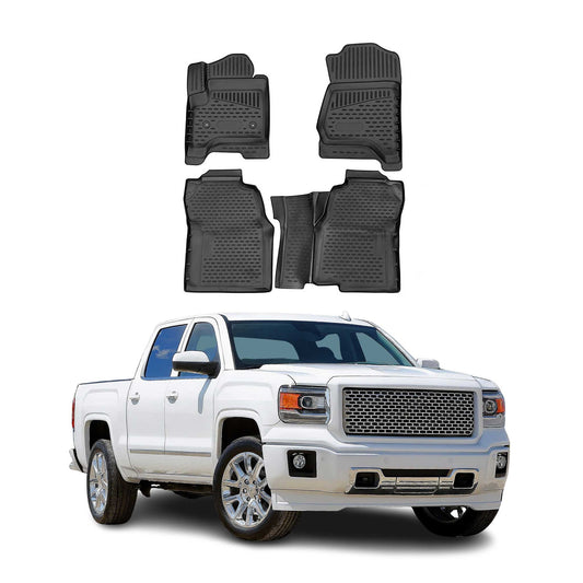 2014-2019 GMC Sierra Crew Cab 1500 2500 Floor Mats Liners Full Set All Weather