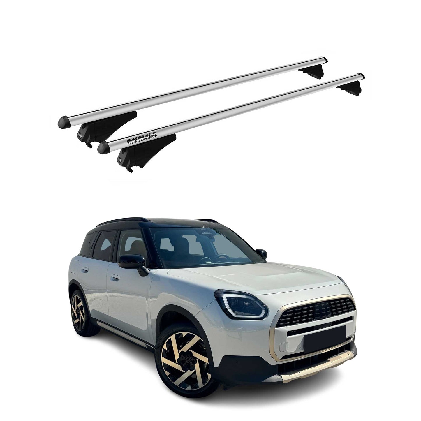 2024-2025 Mini Countryman Roof Rack Cross Bars Luggage Carrier Silver 2Pcs