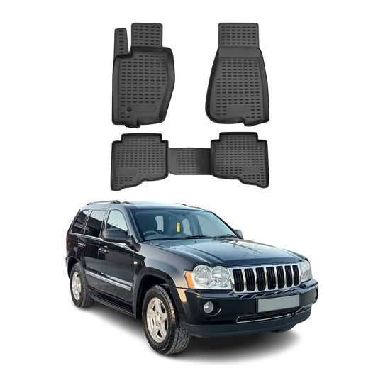 2005-2010 Jeep Grand Cherokee Floor Mats Liners Full Set All Weather Black