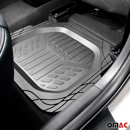 OMAC Trimmable Floor Mats Liner for BMW 2 Series G42 Coupe 2022-2024 Rubber Black 4x A058202