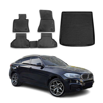 2015-2019 BMW X6 Floor Mats & Cargo Liner Full Set Black