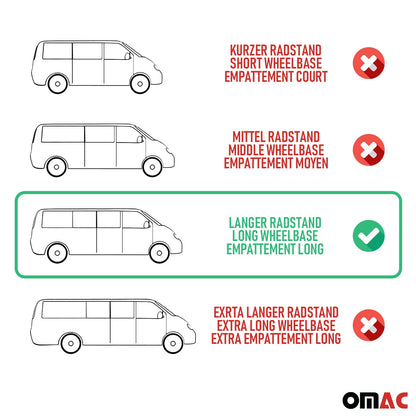 2015-2025 Ford Transit L3 LWB Roof Rack Rails Side Rails Black