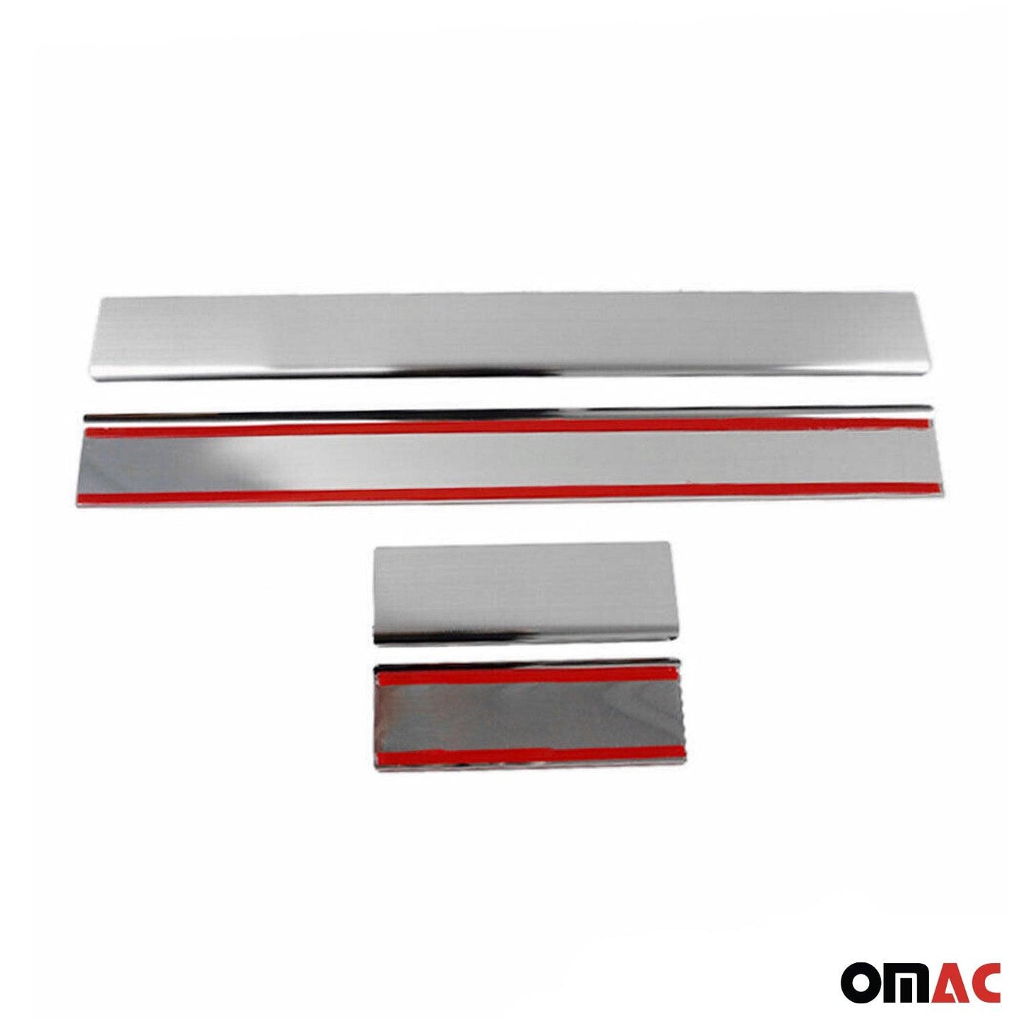 OMAC Door Sill Scuff Plate Scratch Protector for Ford Focus 2000-2004 Steel Silver 4x 2601091N