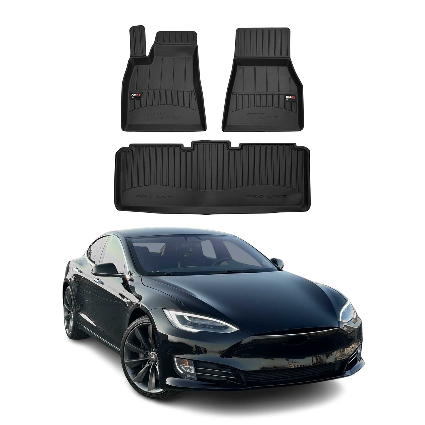 2014-2020 Tesla Model S Premium Floor Mats Liners Full Set All Weather Heavy Duty