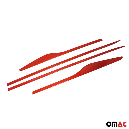 OMAC Side Door Molding Trim Skirt Garnish for Renault Clio 2012-2018 Red 4 Pcs 6116132R