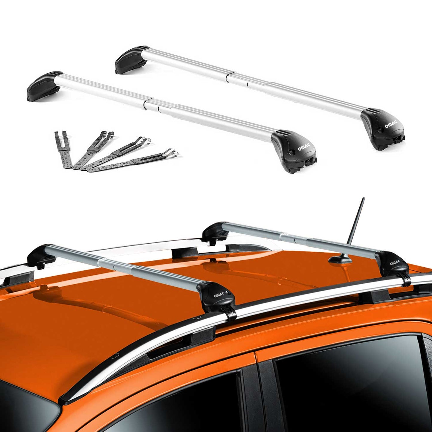 2008-2013 Jeep Cherokee KK Roof Rack Cross Bars Silver