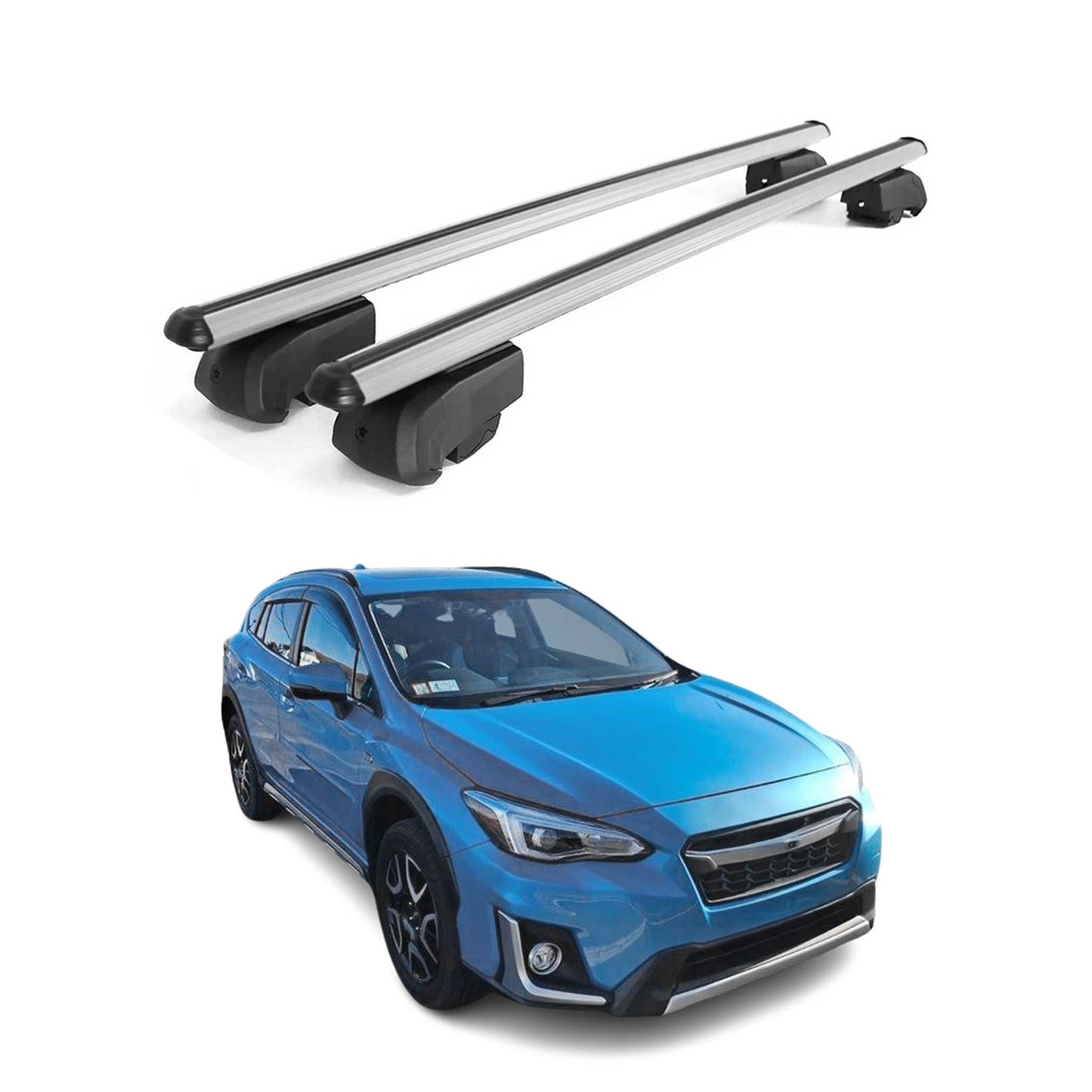 2019-2024 Subaru Crosstrek Hybrid Roof Rack Cross Bars Silver