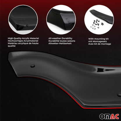 OMAC Set Bug Shield Hood Deflector & Window Visor for RAM ProMaster 2014-2022 Smoke 2523202-SET1