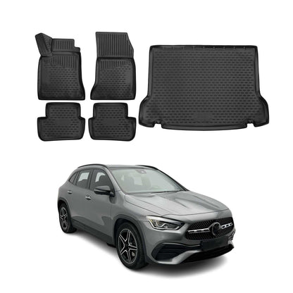 2020-2026 Mercedes GLA Class H247 Floor Mats & Cargo Liner Full Set All Weather Black