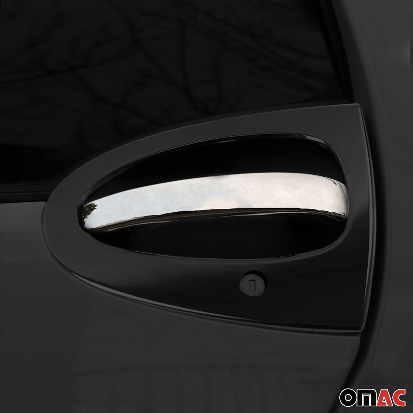 OMAC Car Door Handle Cover Trim for Smart ForTwo 1998-2007 Steel Chrome 2 Pcs '4750042