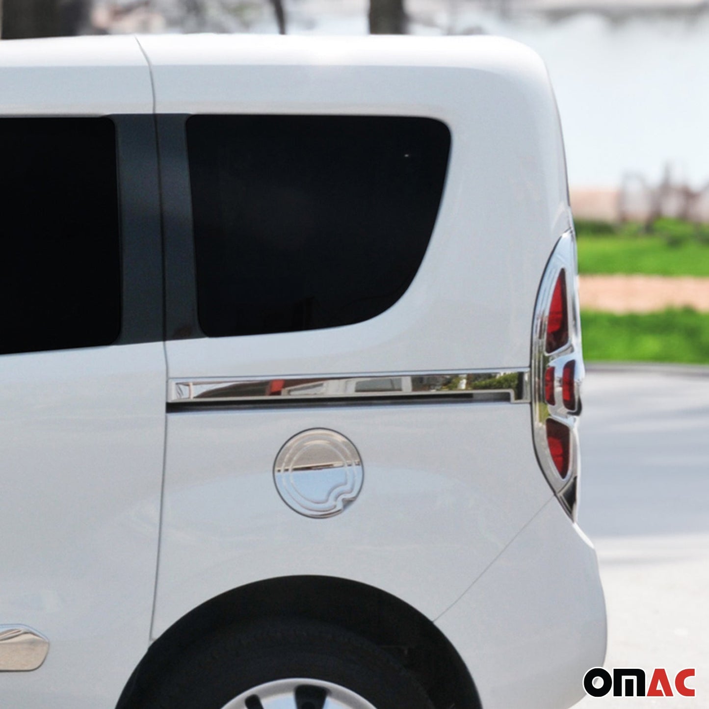 OMAC For Fiat Doblo 2010-2021 Chrome Side Sliding Door Trim S.Steel 2 Pcs U005885