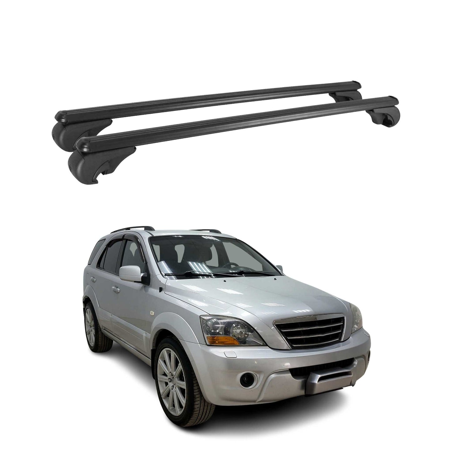 2003-2009 Kia Sorento Roof Rack Cross Bars Black