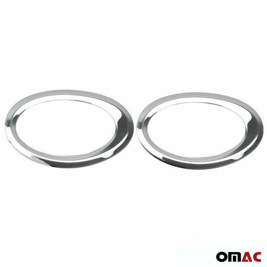 OMAC Fog Light Lamp Bezel Cover for Ford Transit Connect 2014-2019 Steel Silver 2 Pcs 2627103
