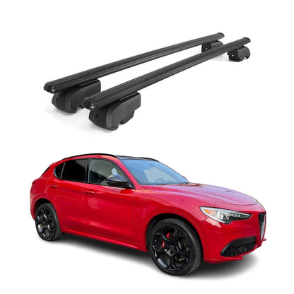 2017-2025 Alfa Romeo Stelvio Roof Rack Cross Bars Black