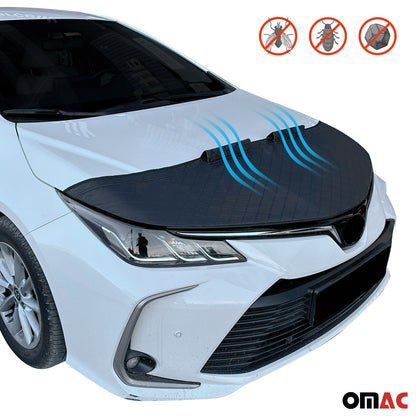 OMAC Car Bonnet Mask Hood Bra for Ford C-Max 2013-2017 Diamond Black Half 2609BSD4F
