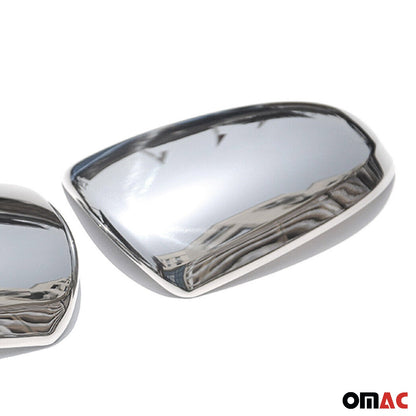 OMAC Side Mirror Cover Caps Fits Smart ForTwo 2007-2015 Steel Silver 2 Pcs 4751111