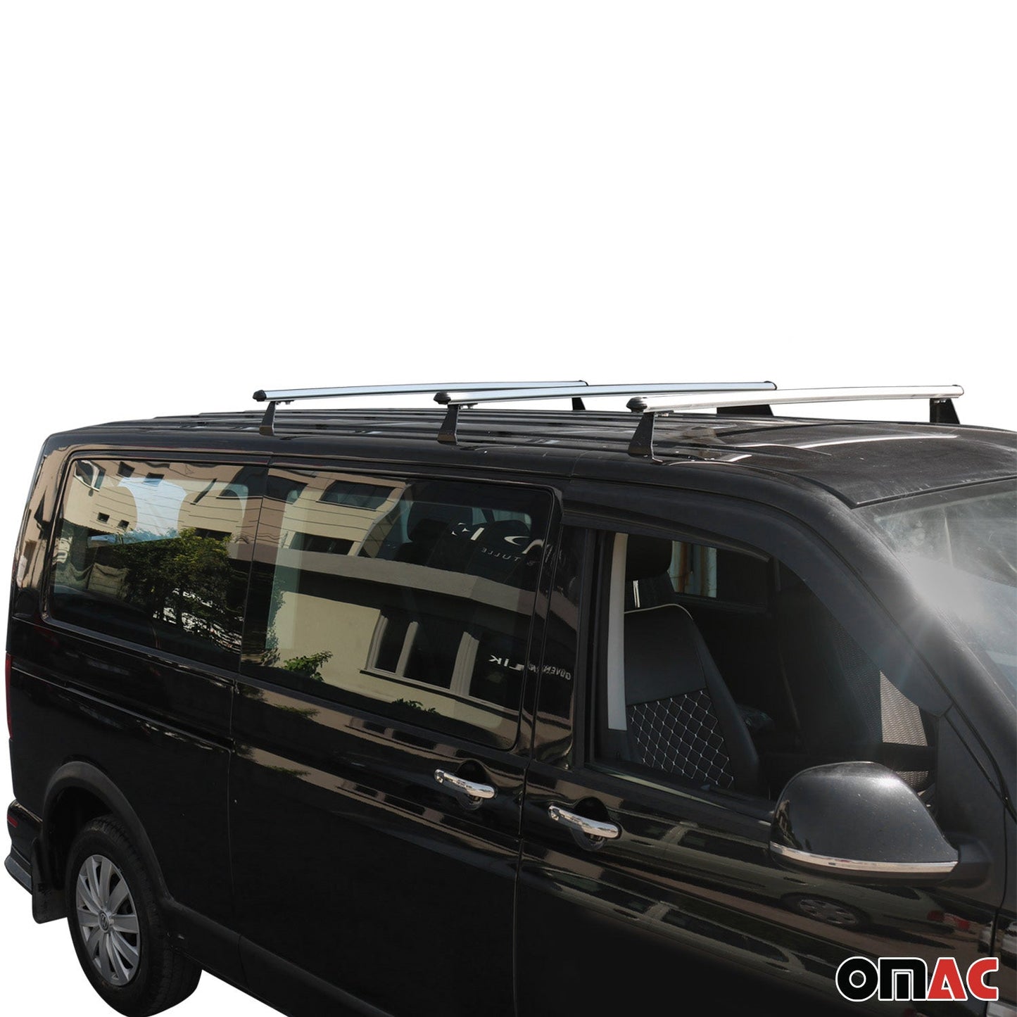 OMAC Trunk Bed Carrier Roof Racks Cross Bars for Nissan NV200 2013-2021 Alu Silver 3x 7566920-3