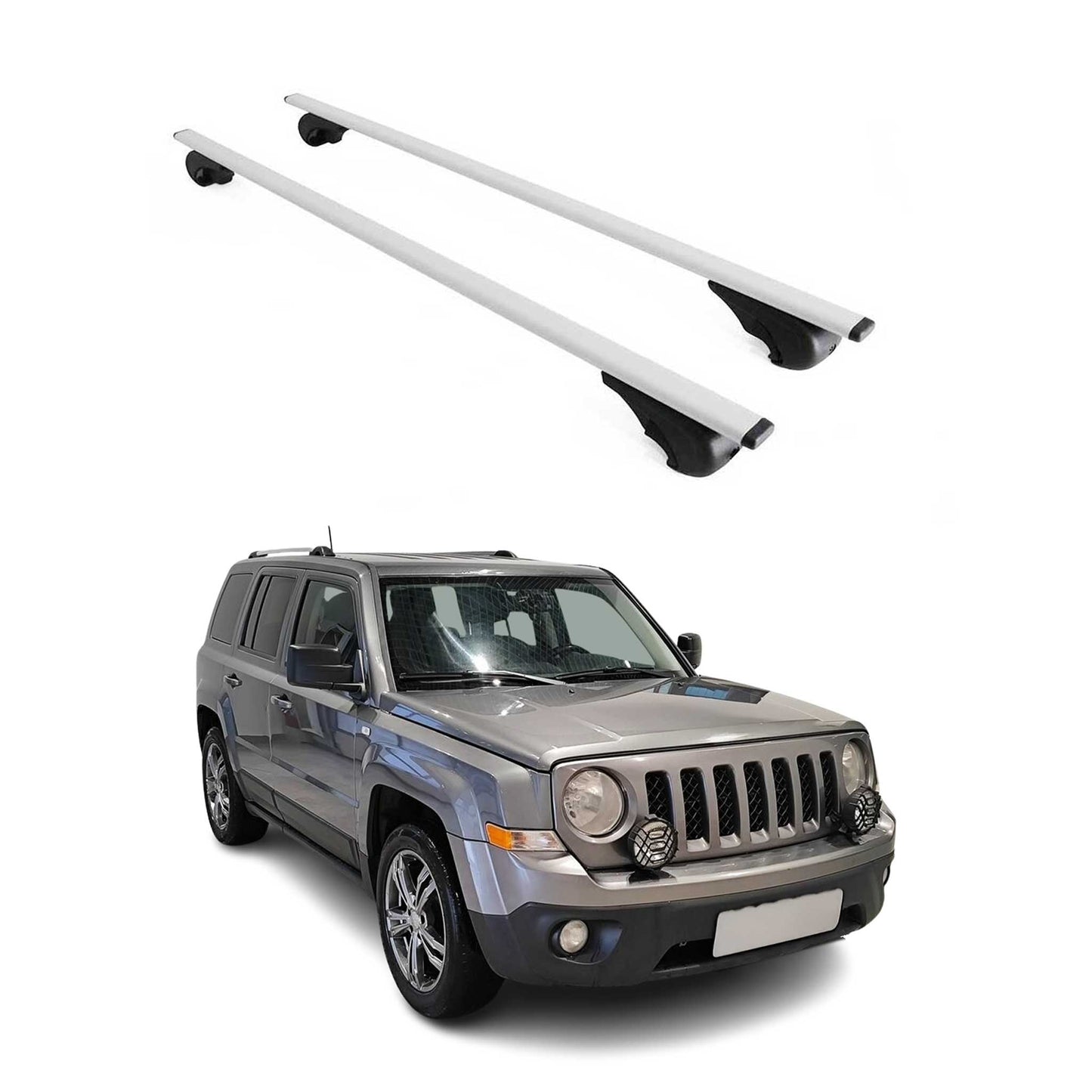 2007-2017 Jeep Patriot Roof Rack Cross Bars Silver