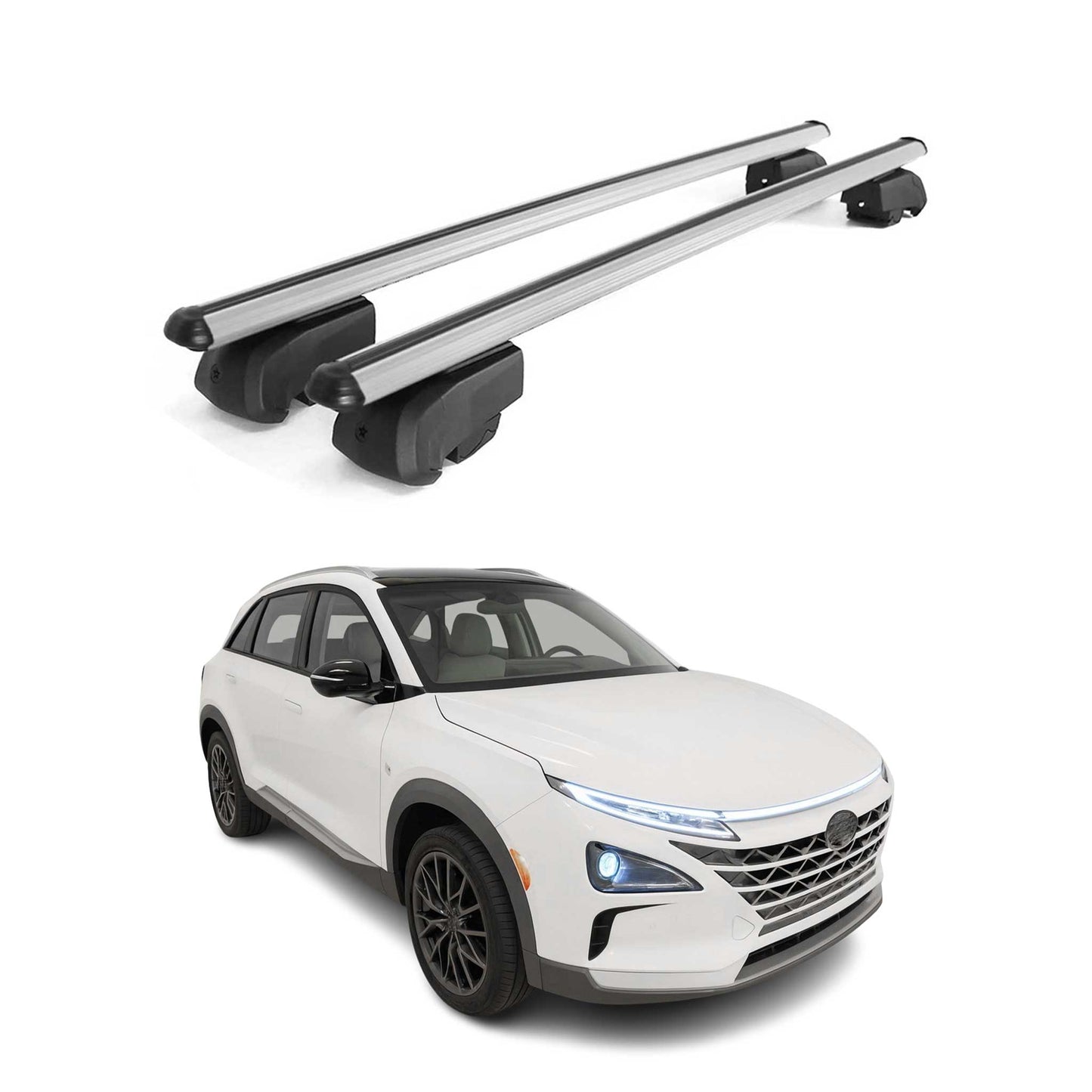 2019-2023 Hyundai Nexo Roof Rack Cross Bars Silver