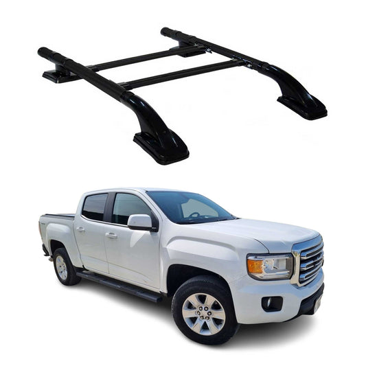 2015-2022 GMC Canyon II Top Roof Rack Side Rails Black Alu 4Pcs