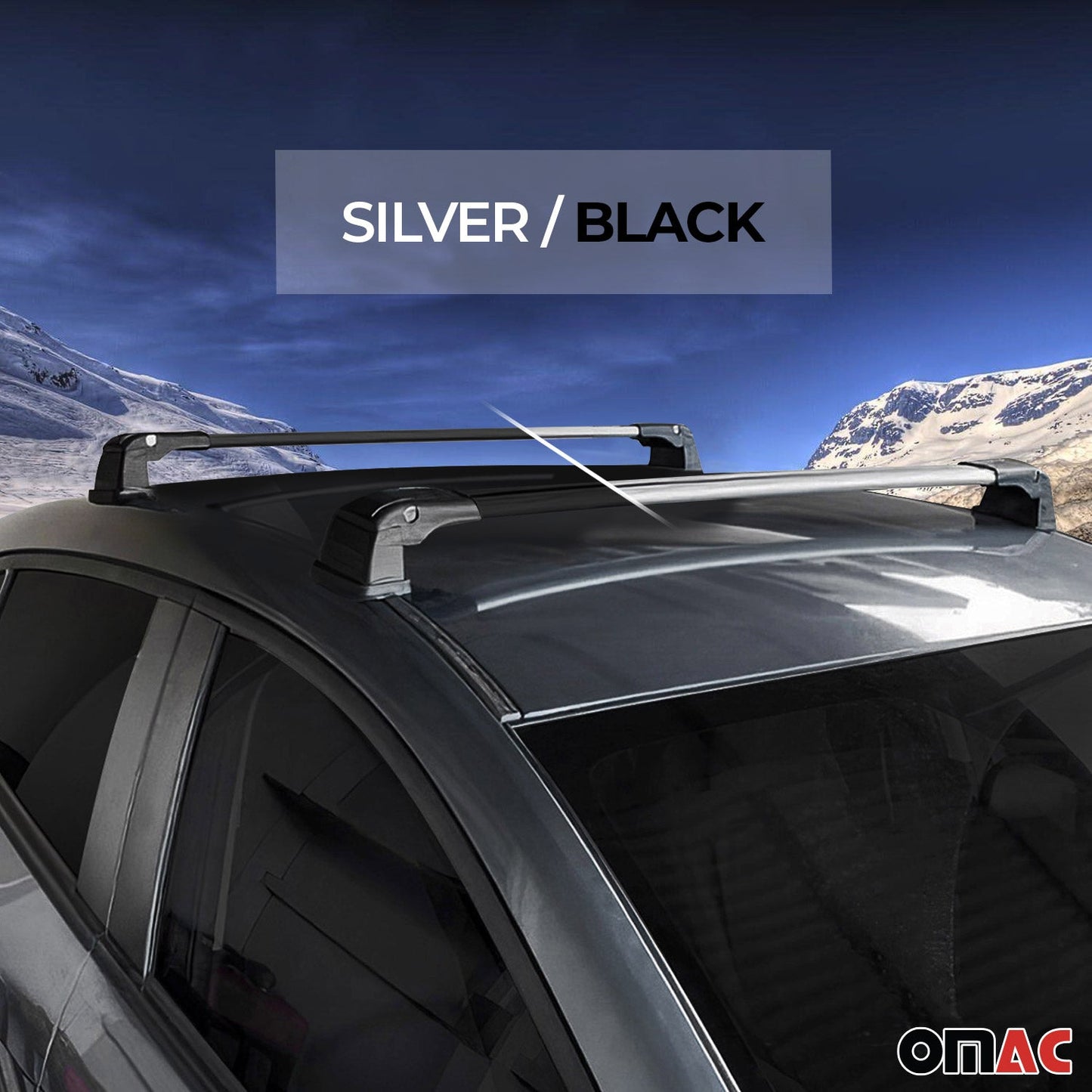 OMAC Roof Rack Cross Bars Carrier Aluminium for Mazda CX-5 2013-2016 Black 2Pcs 4621926B