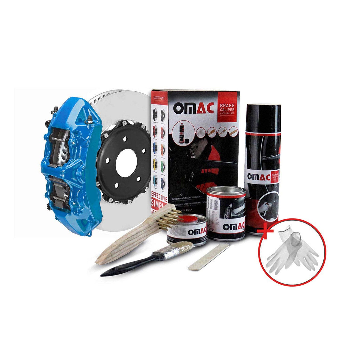OMAC Brake Caliper Epoxy Based Car Paint Kit Florida Blue Glossy High-Temp