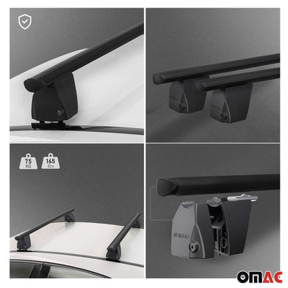 OMAC Fix Point Roof Racks for Mercedes GLC Class Coupe C253 2016-2019 Alu Black U019158