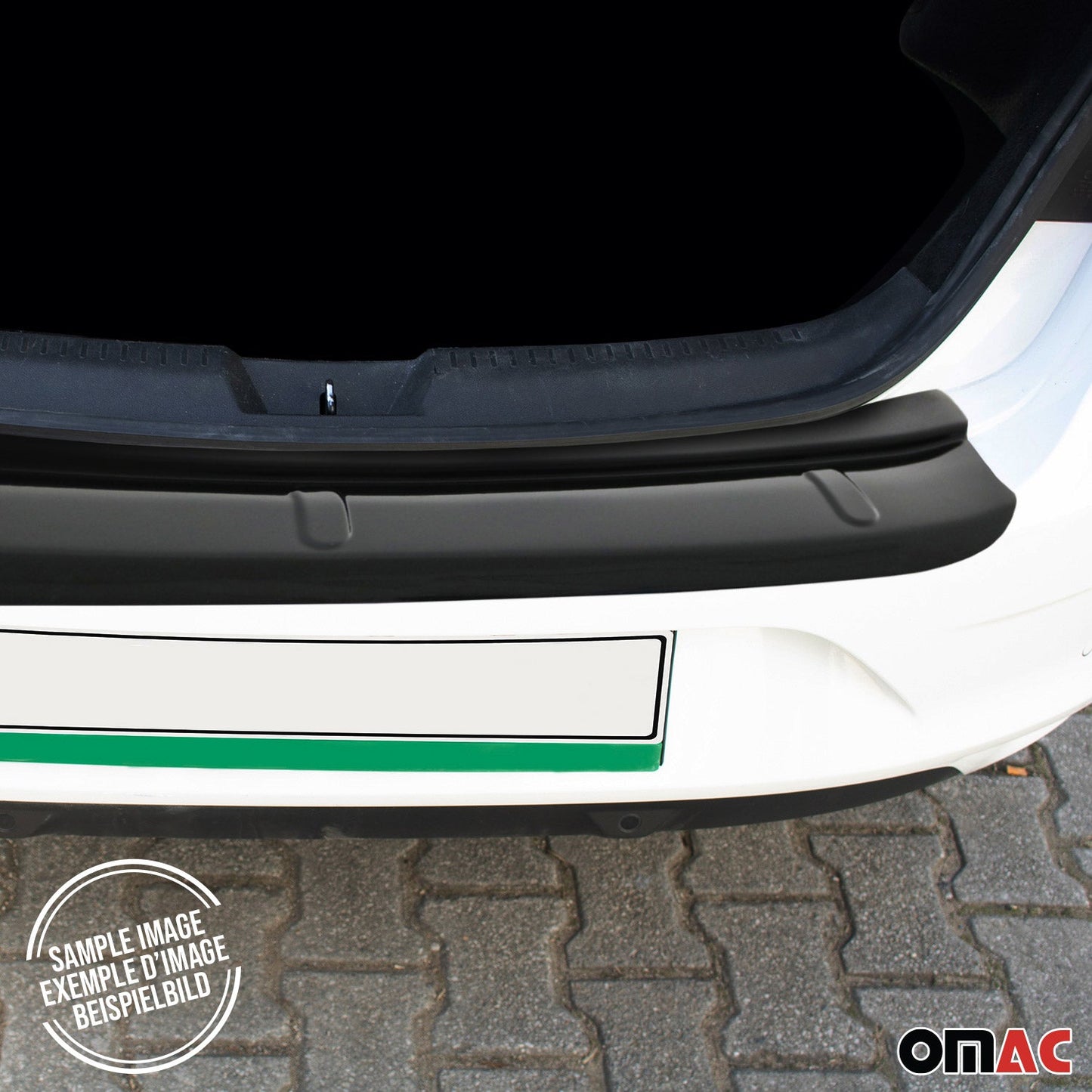 OMAC Rear Bumper Sill Cover For Mercedes Metris 2016-2023 Black Glossy Protector 4733093GPT