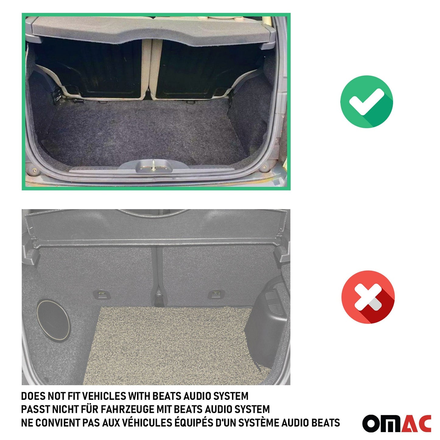 2012-2016 Fiat 500 Cargo Liner Trunk Mat All Weather Black