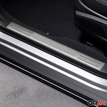 OMAC Door Sill Scuff Plate Scratch Protector for Subaru Forester 2014-2018 Steel 2x 3555620