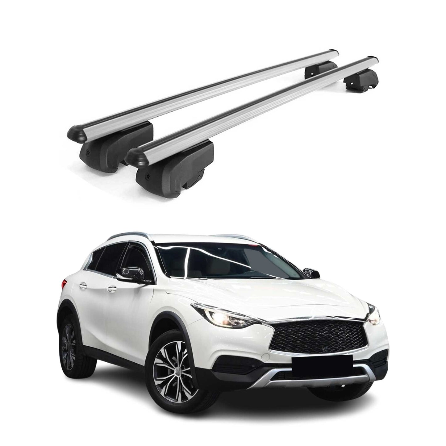 2017-2019 Infiniti Qx30 Roof Rack Cross Bars Silver