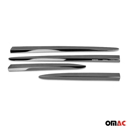 2016-2023 Fiat 500X Side Door Molding Trim Skirt Garnish Stainless Steel Dark 4 Pcs