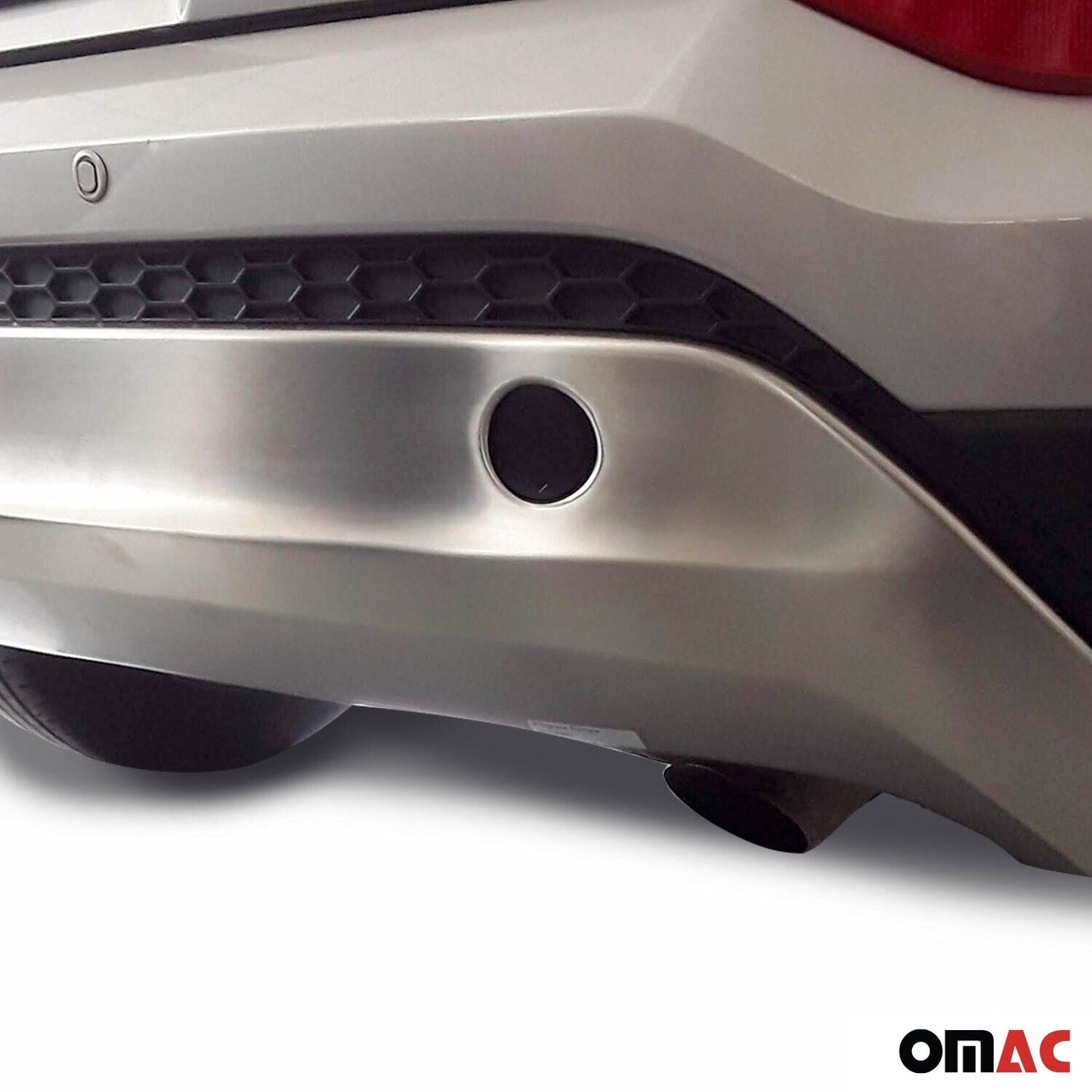 OMAC Rear Bumper-Diffusor Trim Protector for Hyundai Tucson 2016-2018 Silver Steel 3522050