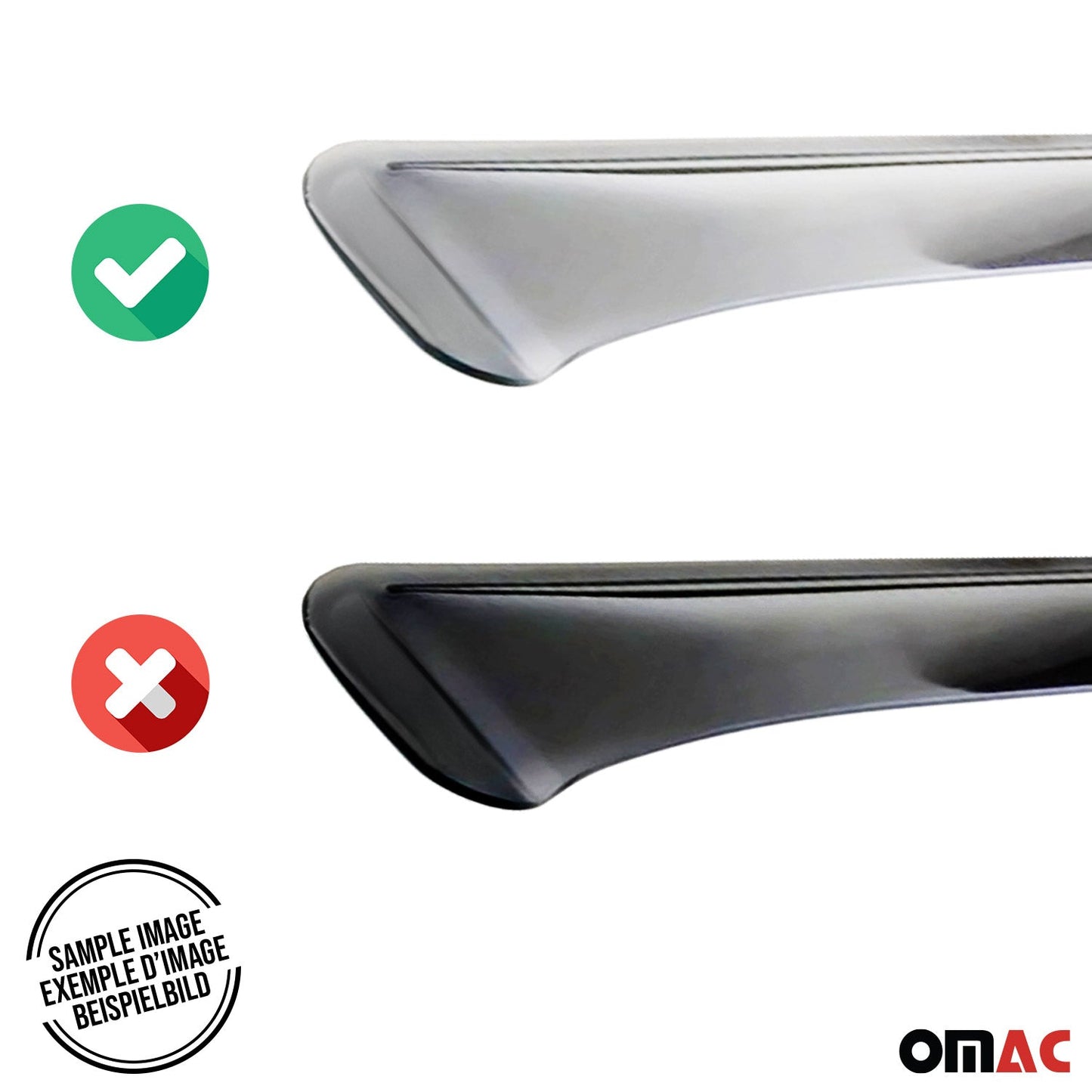 OMAC Window Visor Vent Rain Guard Deflector for BMW X5 F15 2014-2018 Acrylic Smoke 2x U003266