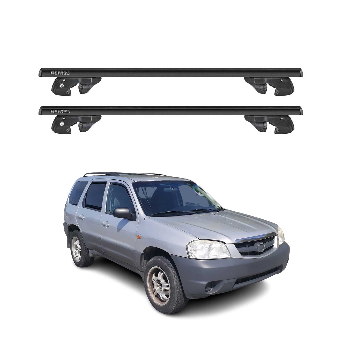 2002-2006 Mazda Tribute Roof Rack Cross Bars Black