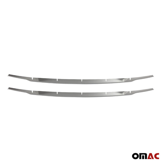 OMAC Front Bumper Trim Molding for Ford Transit Courier 2018-2023 Steel Silver 2 Pcs 2625082F