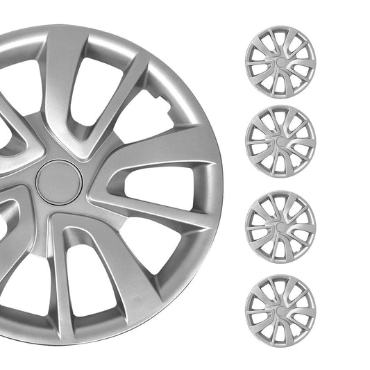 OMAC 15 Inch Wheel Covers Hubcaps for Smart Silver Gray U029211