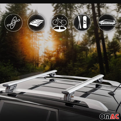 2004-2009 Cadillac SRX Roof Rack Cross Bars Silver