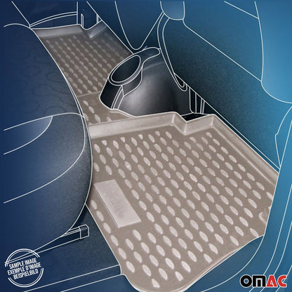 OMAC Custom Floor Mats & Cargo Liners for Toyota Highlander 2001-2007 Beige 4 Pcs 7091443-250BG