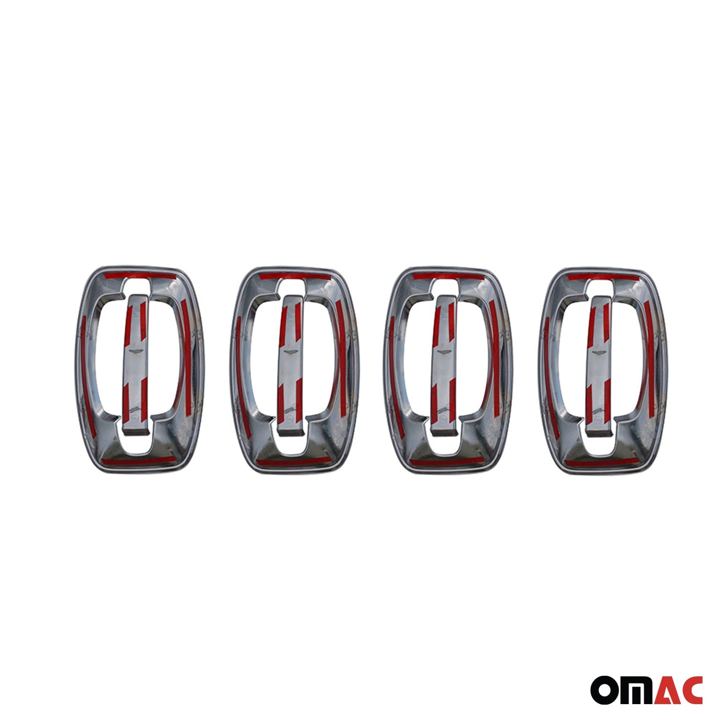 OMAC Car Door Handle Cover Protector for RAM ProMaster 2014-2024 ABS Chrome Silver 8x U005876