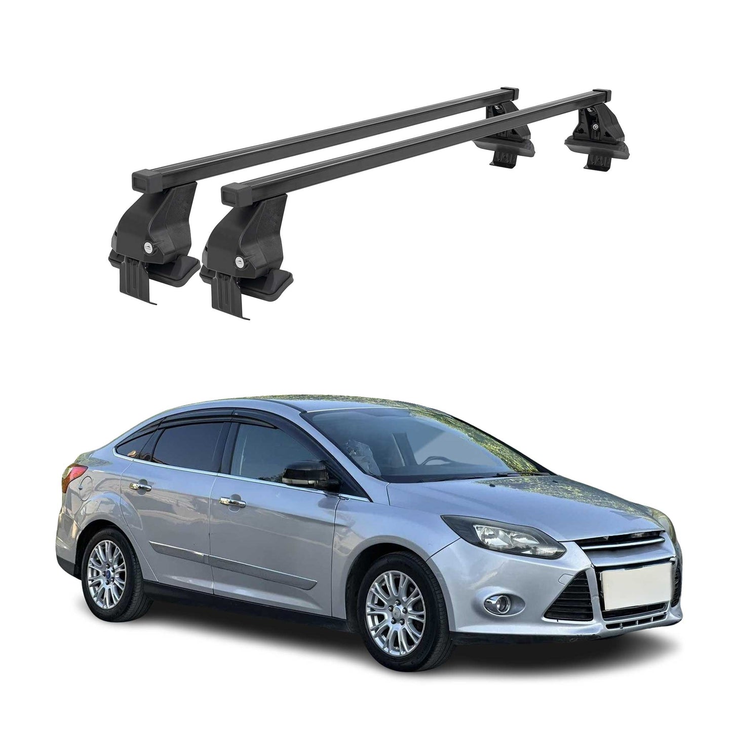 2012-2018 Ford Focus Hatchback Roof Rack Cross Bars Black