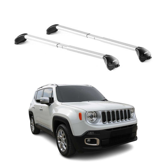 2015-2023 Jeep Renegade Roof Rack Cross Bars Silver
