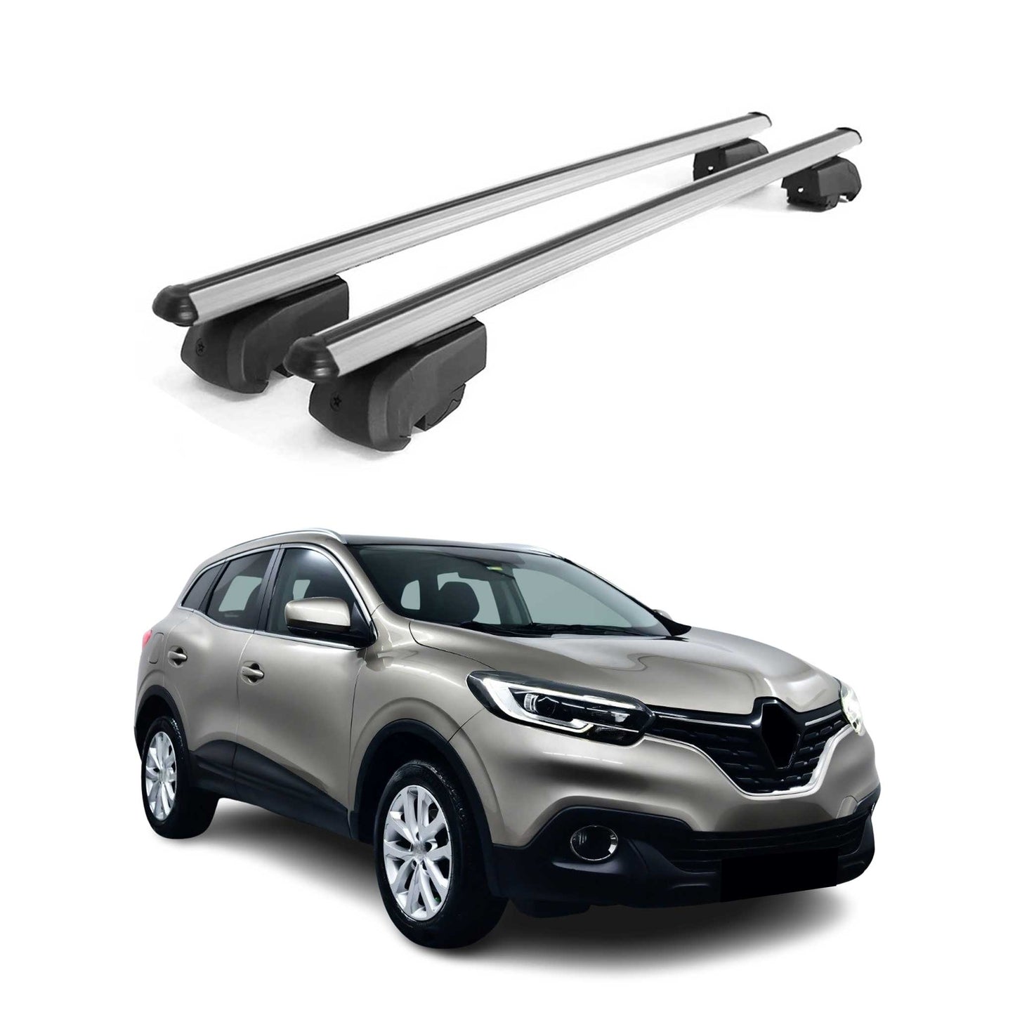 2015-2022 Renault Kadjar Roof Rack Cross Bars Silver