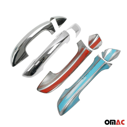 OMAC Car Door Handle Cover Protector for VW Golf Mk6 2010-2014 Steel Chrome 8 Pcs 7518041